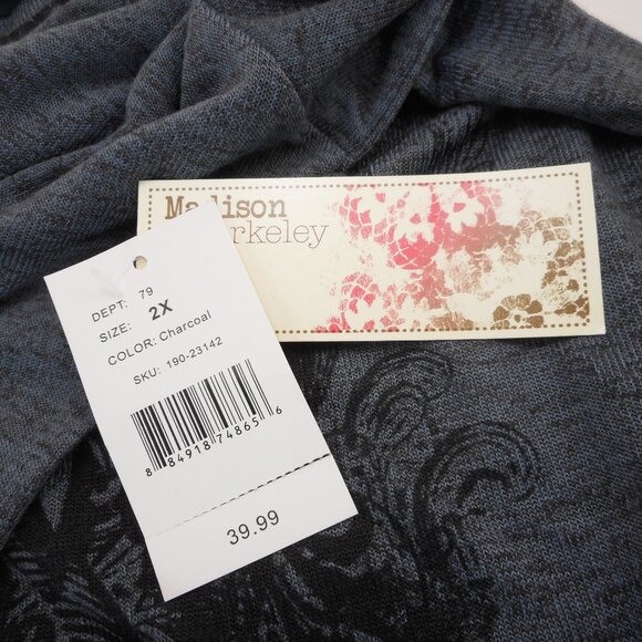 NWT Madison & Berkeley Women's Plus size 2X Tunic Top Stretch Boho Ruched Sleeve - Picture 9 of 11